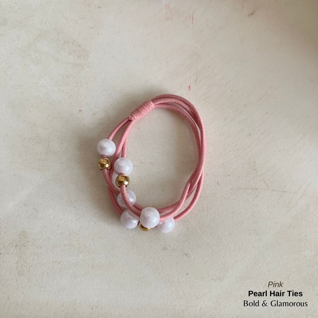 Pearl Hair Band 3 Layer | Pink