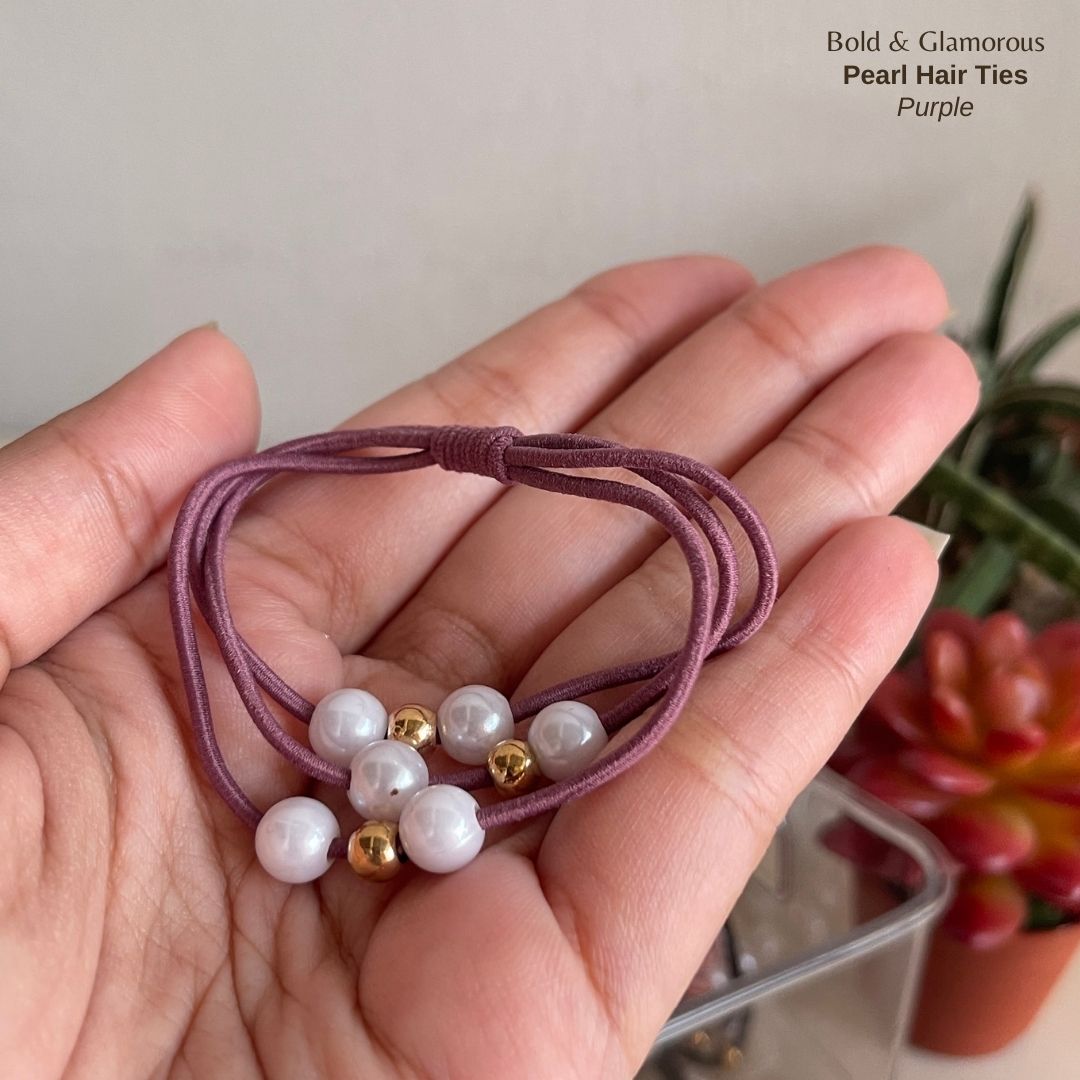 Pearl Hair Band 3 Layer | Purple