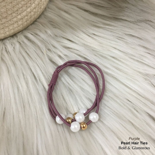 Pearl Hair Band 3 Layer | Purple