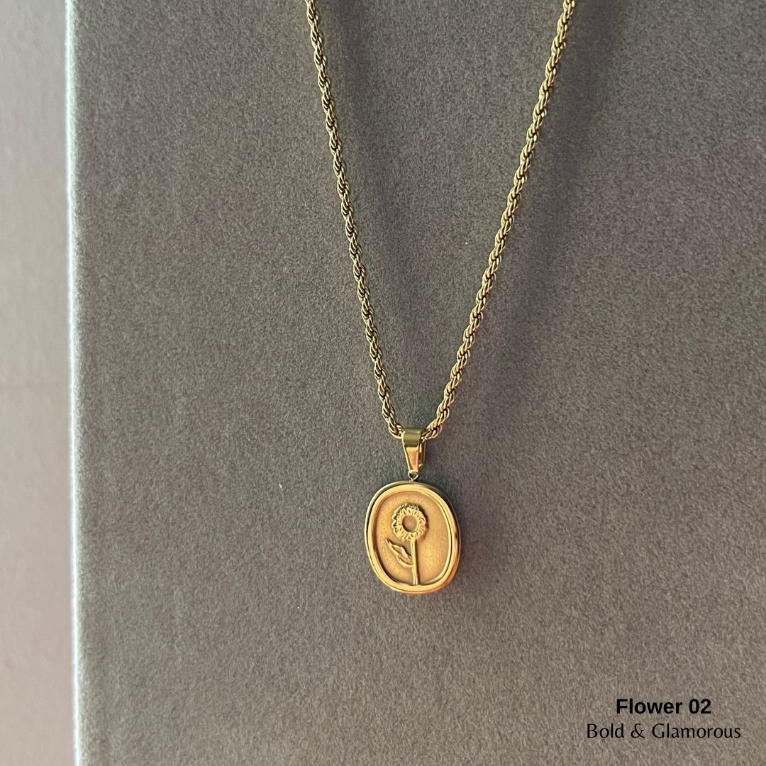 Necklace | SN065 | Retro Sunflower