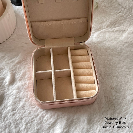 Jewelry Box (Travel Size) - Textured Pink