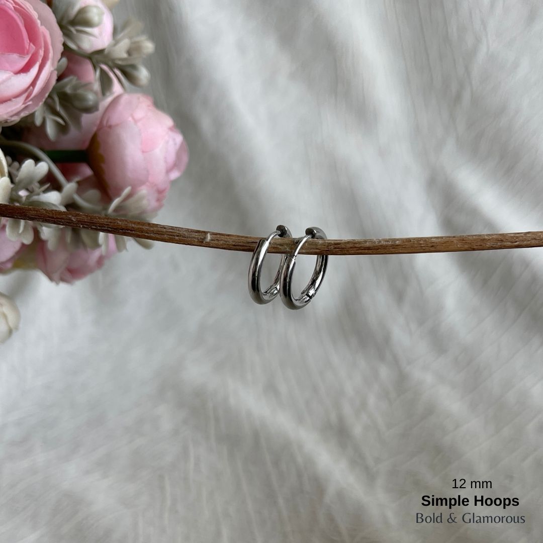 Simple Hoop Earring | 12mm | Silver