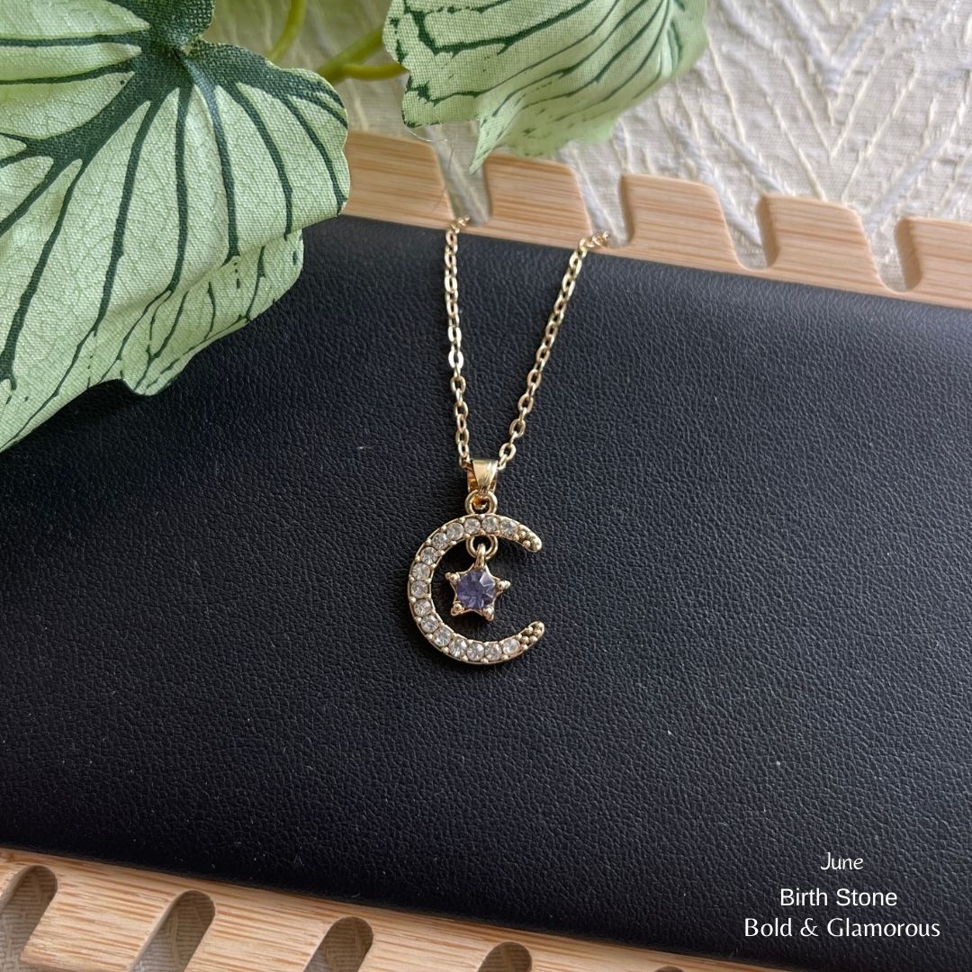Moon Birthstone Pendant | MBP01 | June