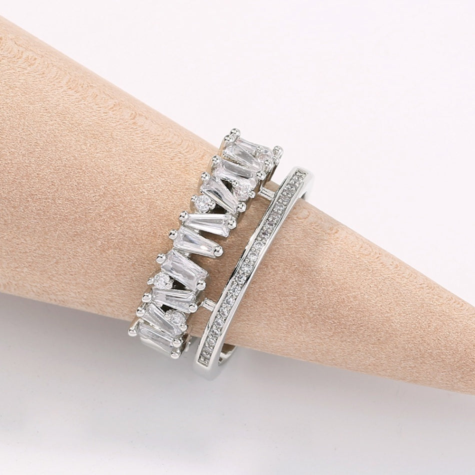 Double Deck Ring | SR037 | Silver