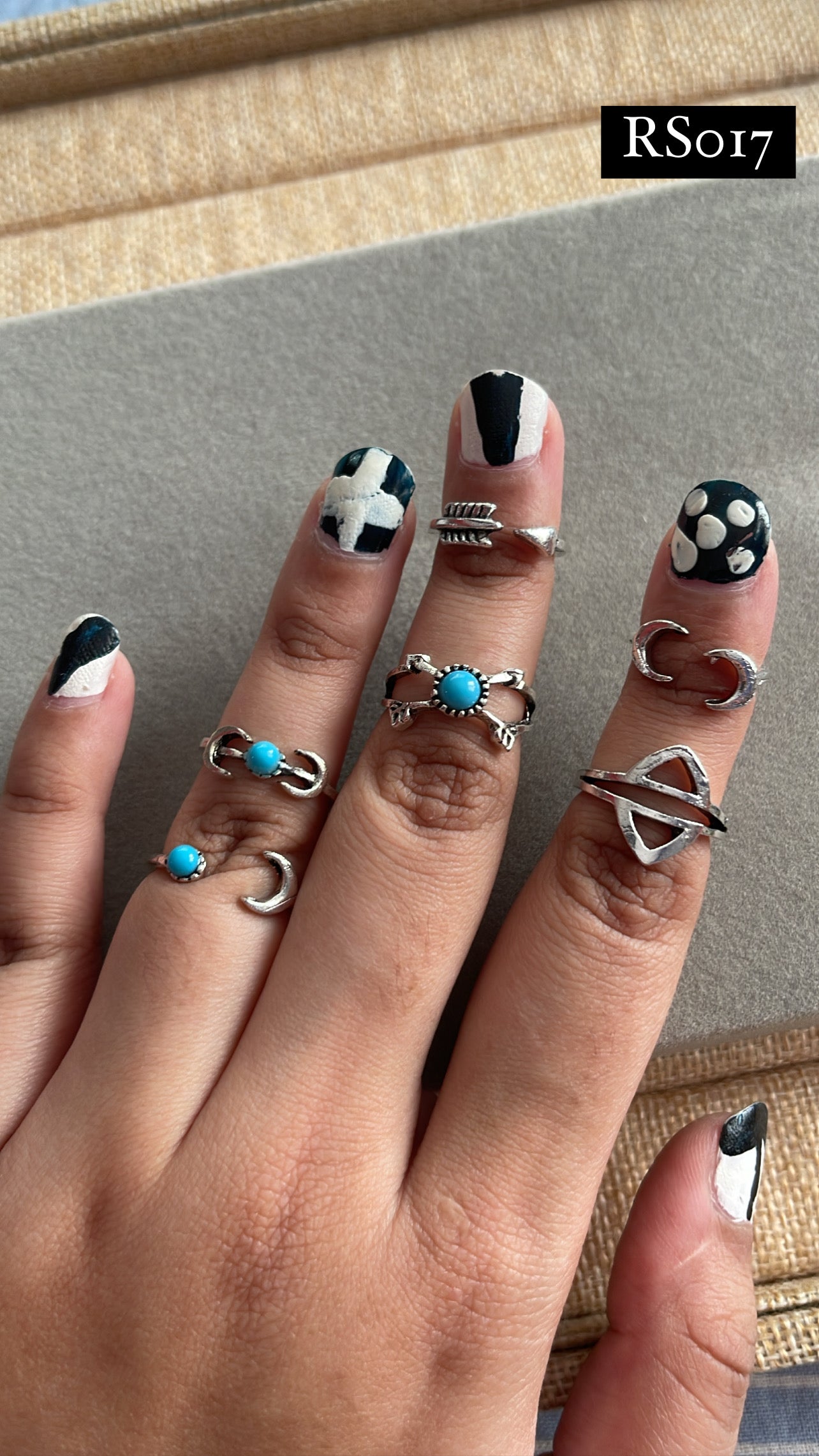 Finger Ring Set | RS017 | Silver Blue