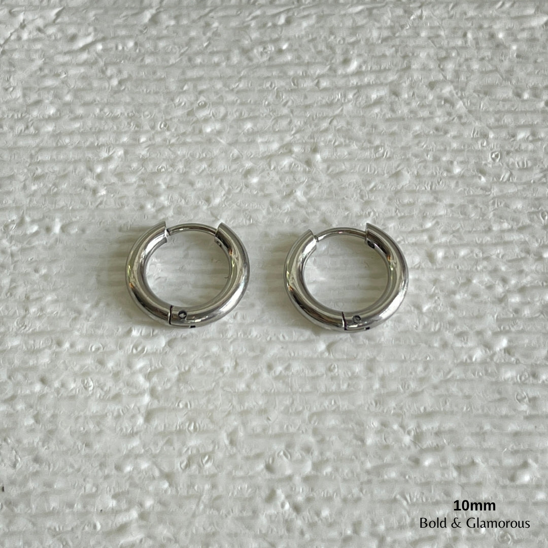 Simple Hoop Earring | 10mm | Silver