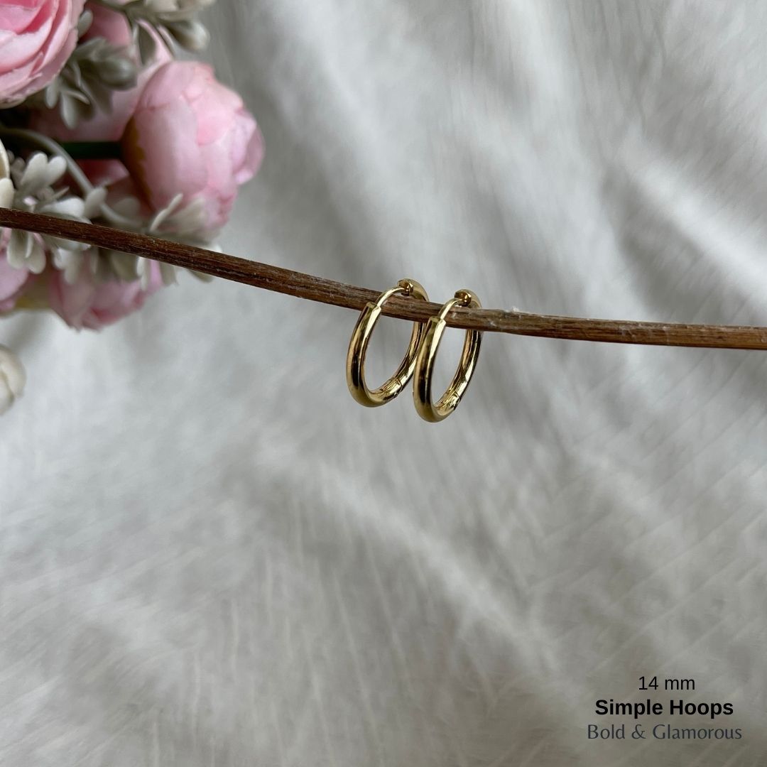 Simple Hoop Earring | 14mm | Gold