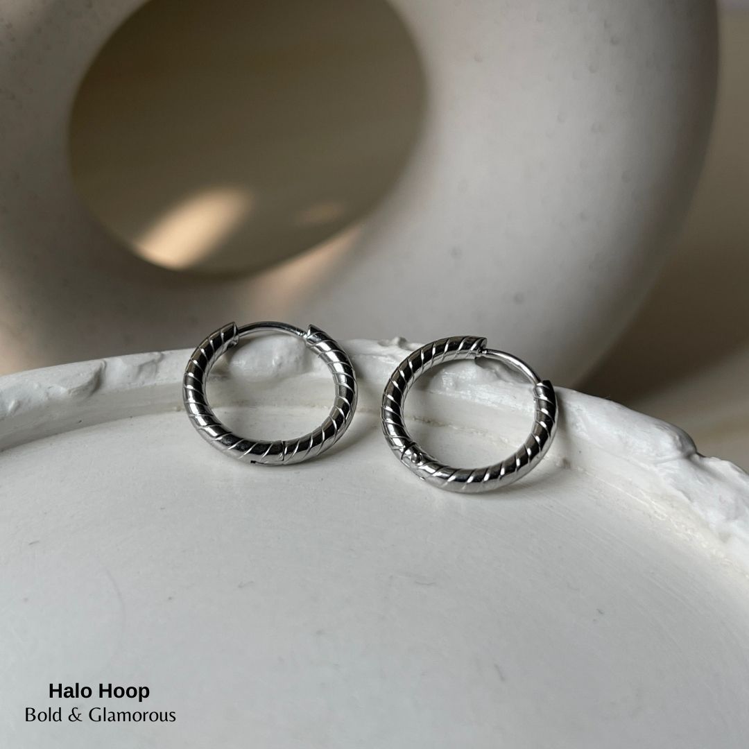 Hoop Earring | Halo Hoop | Silver