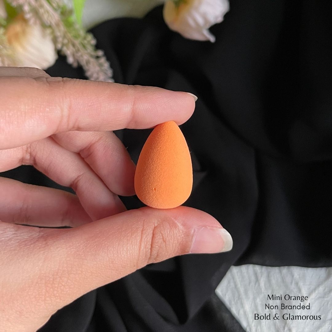 Non Branded Beauty Blender | Teardrop Mini | Orange