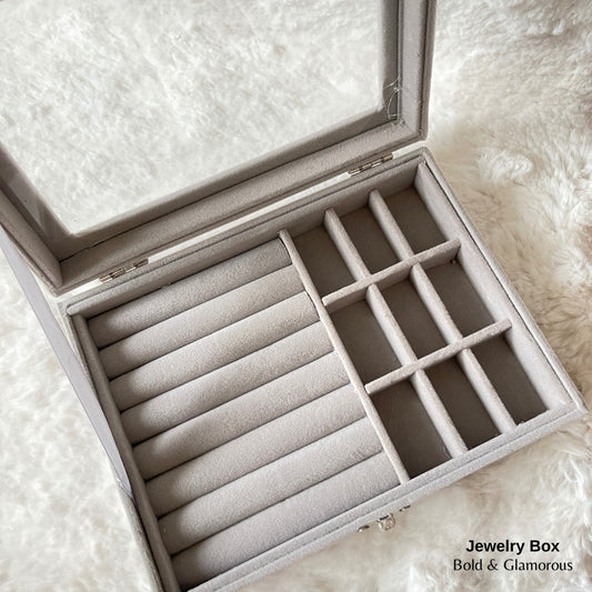 Jewelry Box (Glass Cover) - Gray