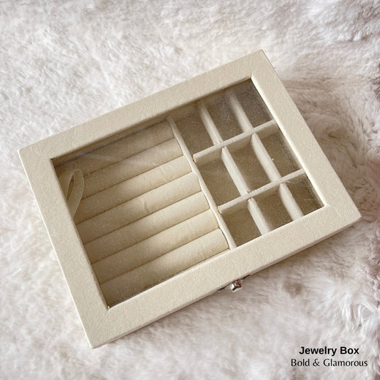 Jewelry Box (Glass Cover) - Ivory White