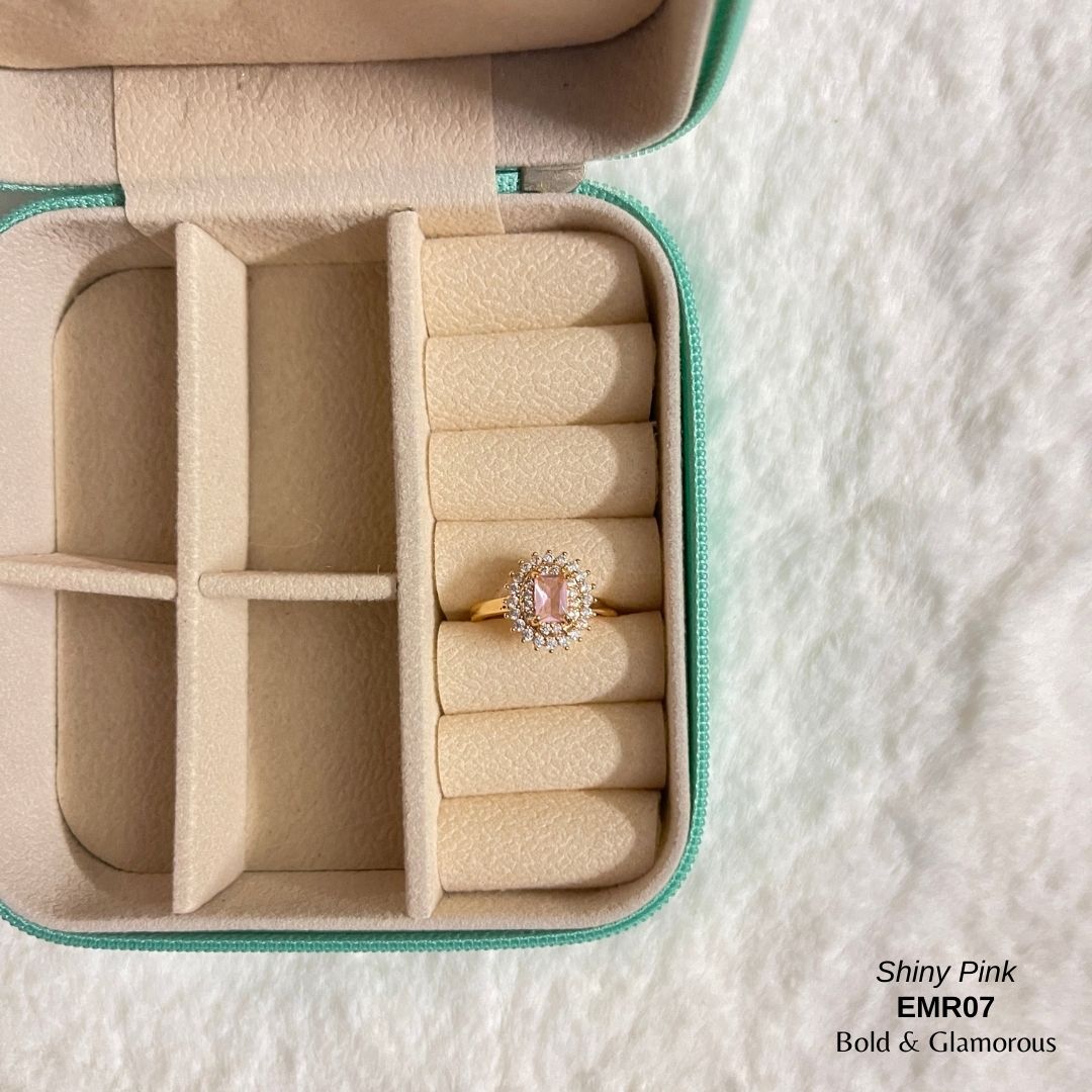 Diamond Cut Ring | EMR07 | Shiny Pink