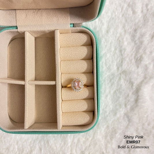 Diamond Cut Ring | EMR07 | Shiny Pink