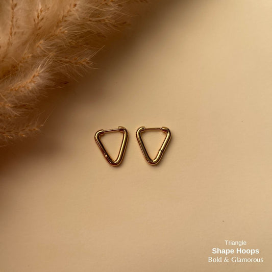 Shape Hoop Earring | Triangle | Gold