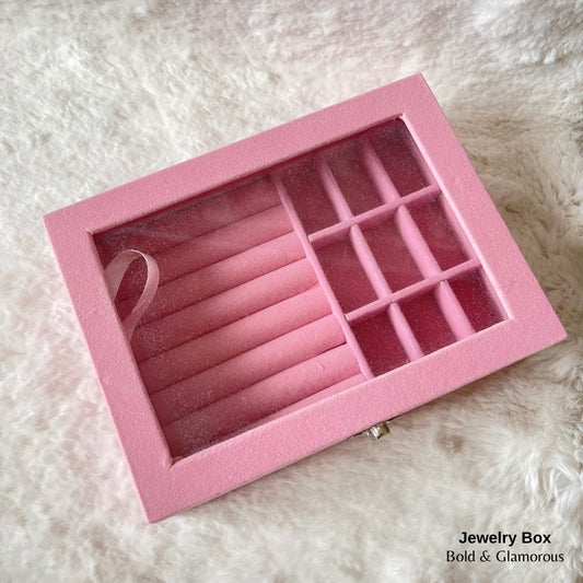 Jewelry Box (Glass Cover) - Pink