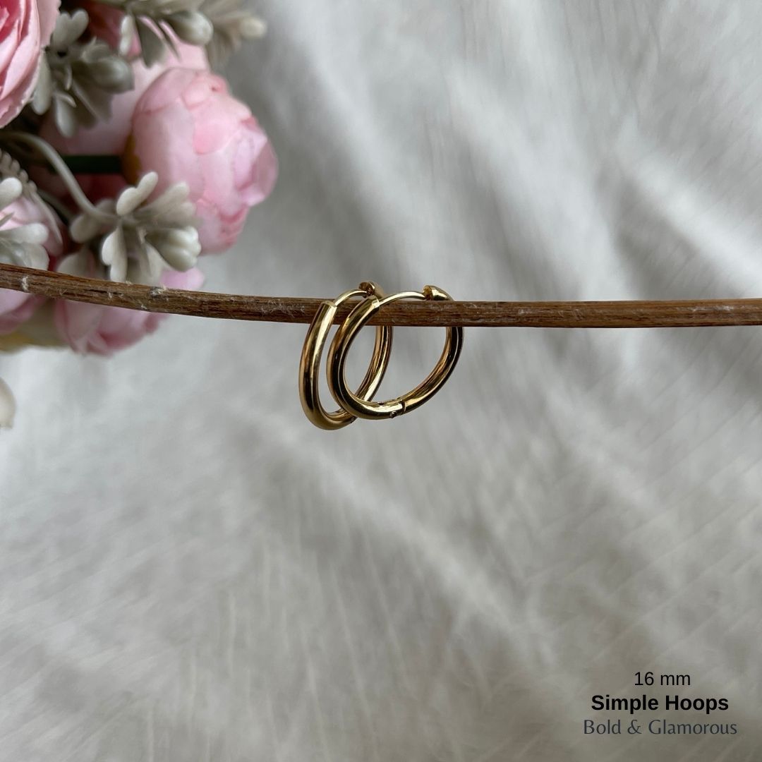 Simple Hoop Earring | 16mm | Gold