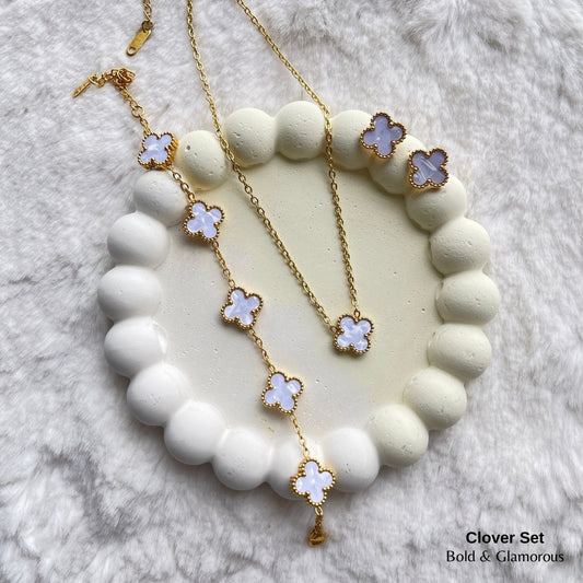 Clover Jewelry Set | White