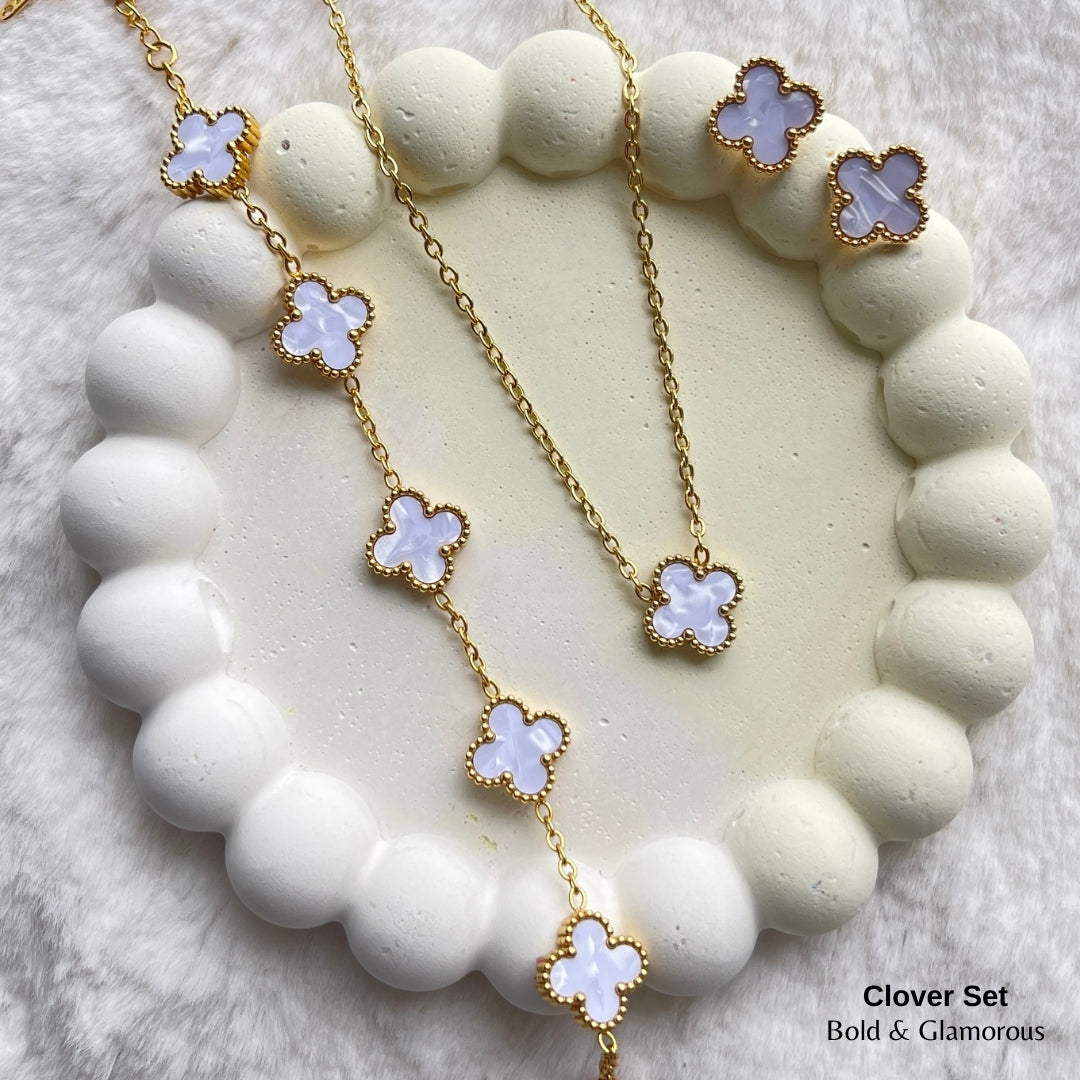 Clover Jewelry Set | White