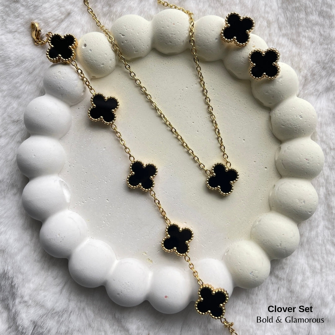Clover Jewelry Set | Black