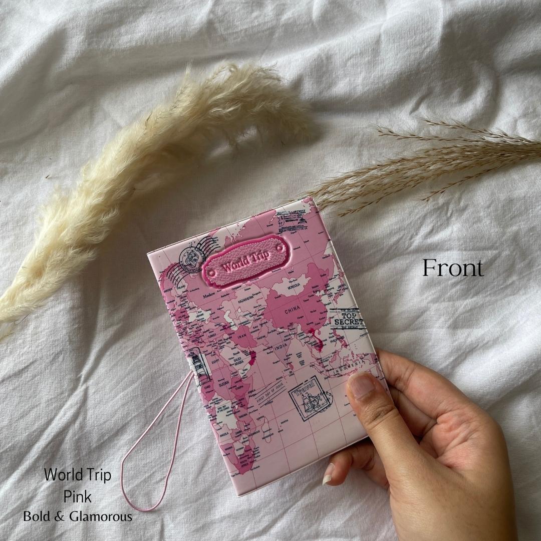Passport Cover | World Trip | Pink