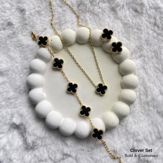Clover Jewelry Set | Black