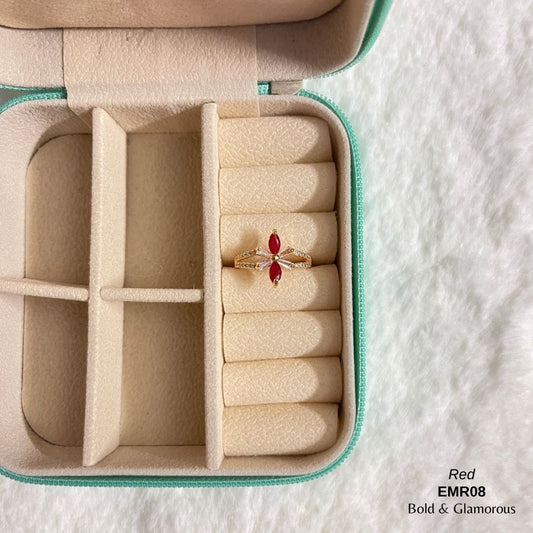 Diamond Cut Ring | EMR08 | Red