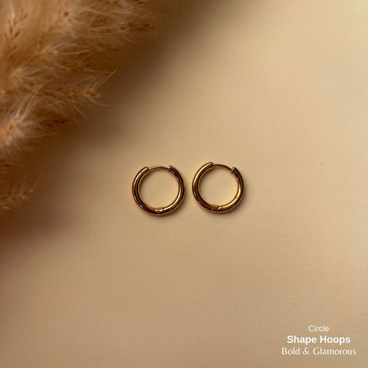 Shape Hoop Earring | Circle | Gold