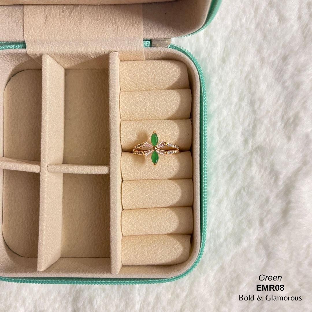 Diamond Cut Ring | EMR08 | Green