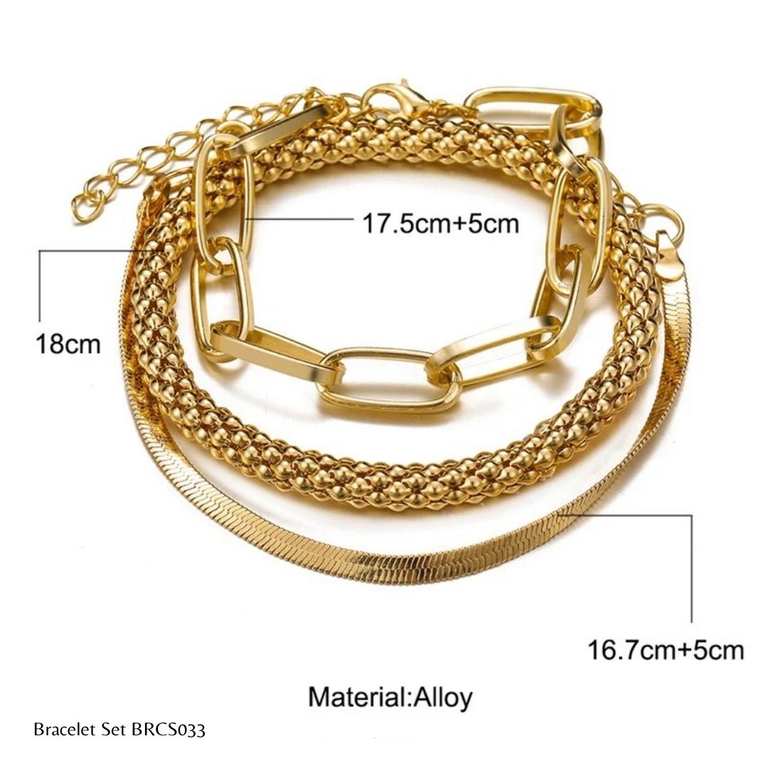Bracelet Set | BRCS033 | Gold