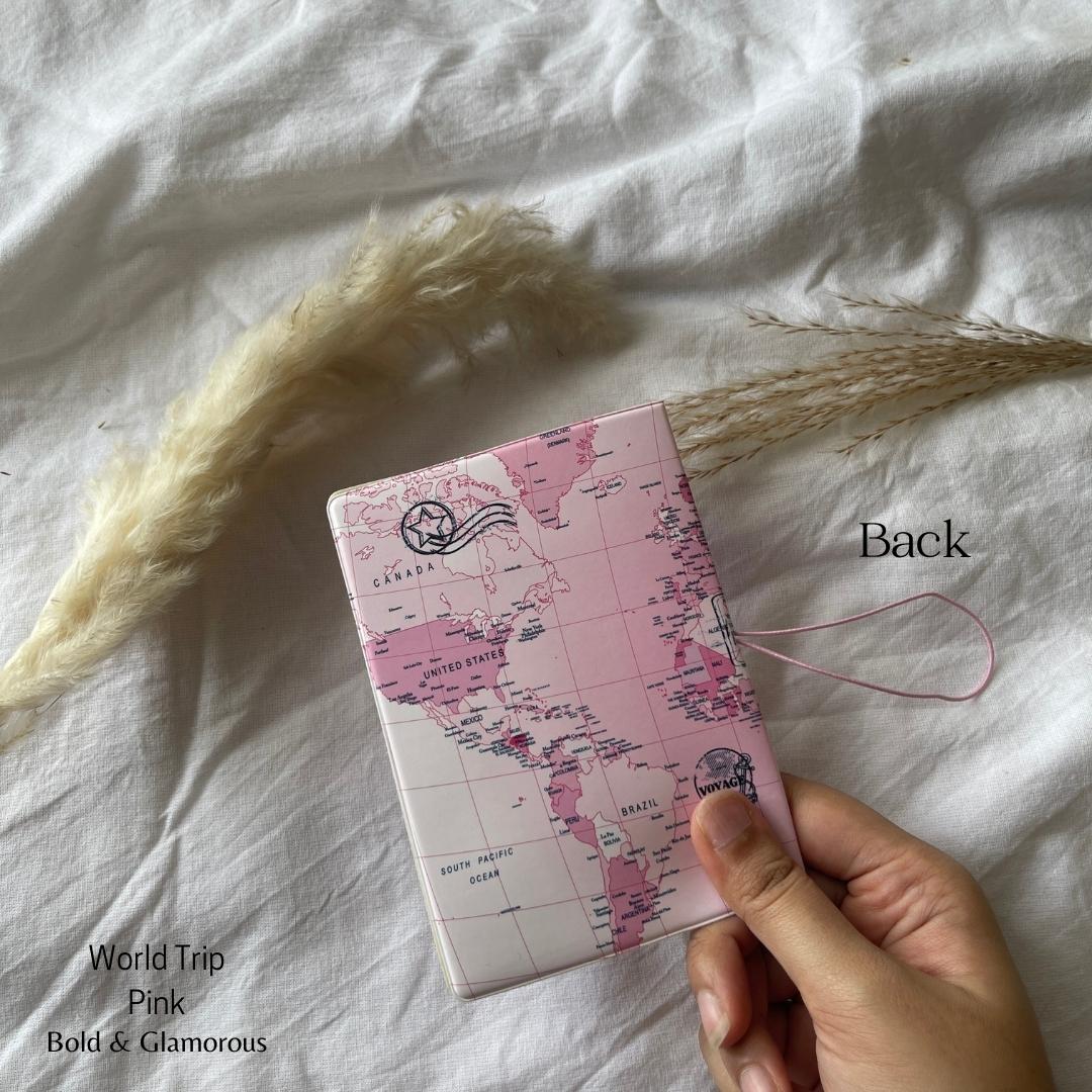 Passport Cover | World Trip | Pink