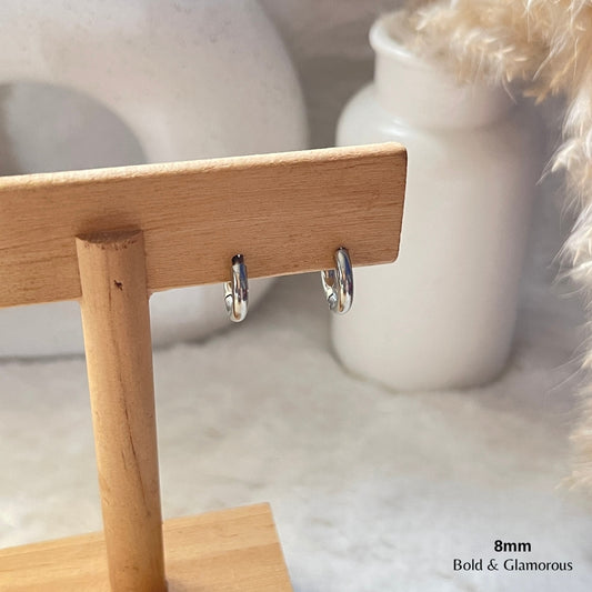 Simple Hoop Earring | 8mm | Silver