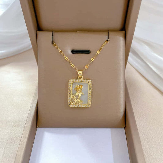 Necklace | SN149 | Framed Rose