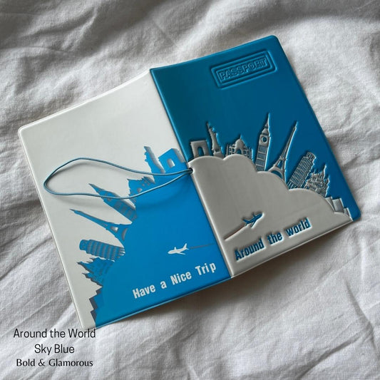 Passport Cover | Around the World | Sky Blue