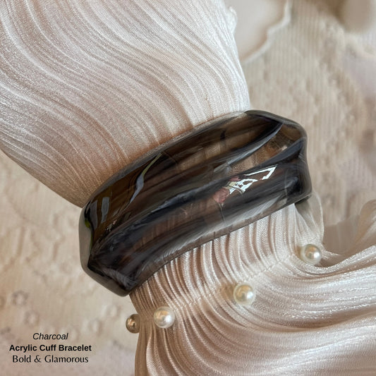 Acrylic Cuff Bracelet | ACB01 | Charcoal