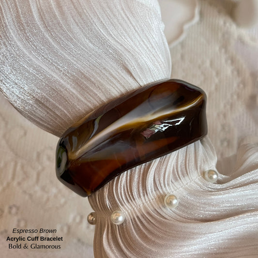 Acrylic Cuff Bracelet | ACB01 | Espresso Brown