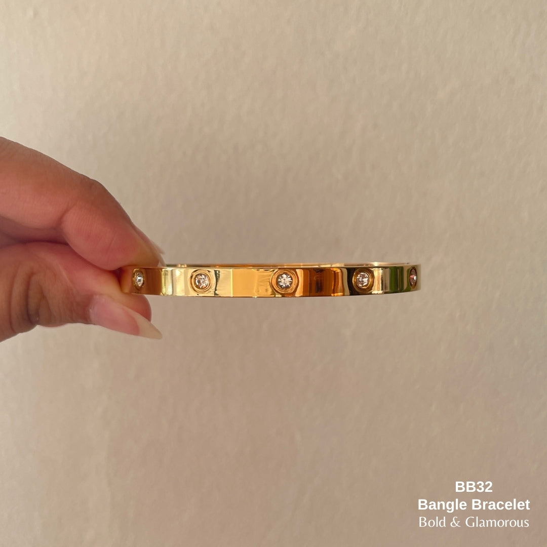 Bangle Bracelet | BB32 | Gold