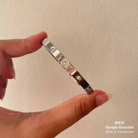 Bangle Bracelet | BB32 | Silver