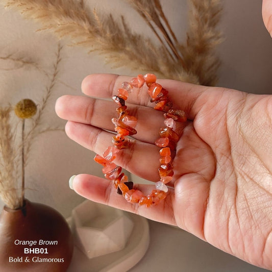 Beaded Bracelet | BHB01 | Orange Brown