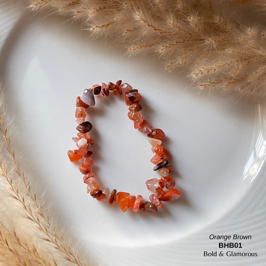 Beaded Bracelet | BHB01 | Orange Brown