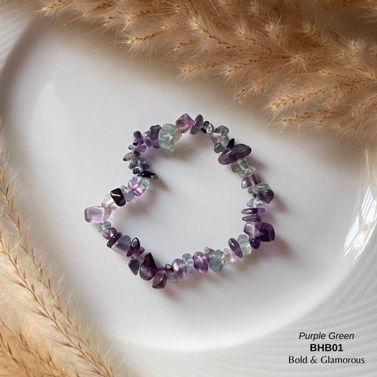 Beaded Bracelet | BHB01 | Purple Green