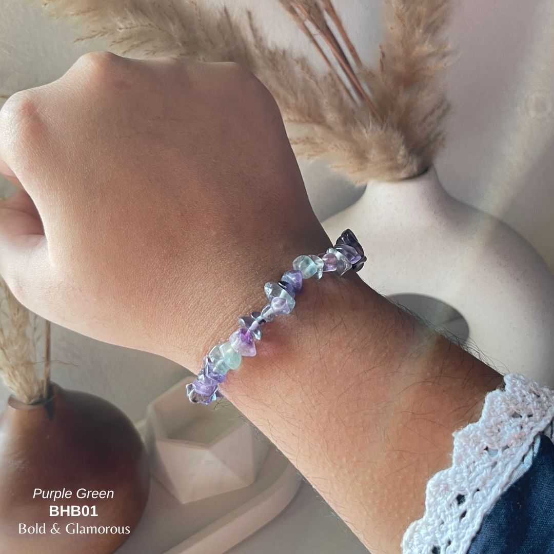 Beaded Bracelet | BHB01 | Purple Green