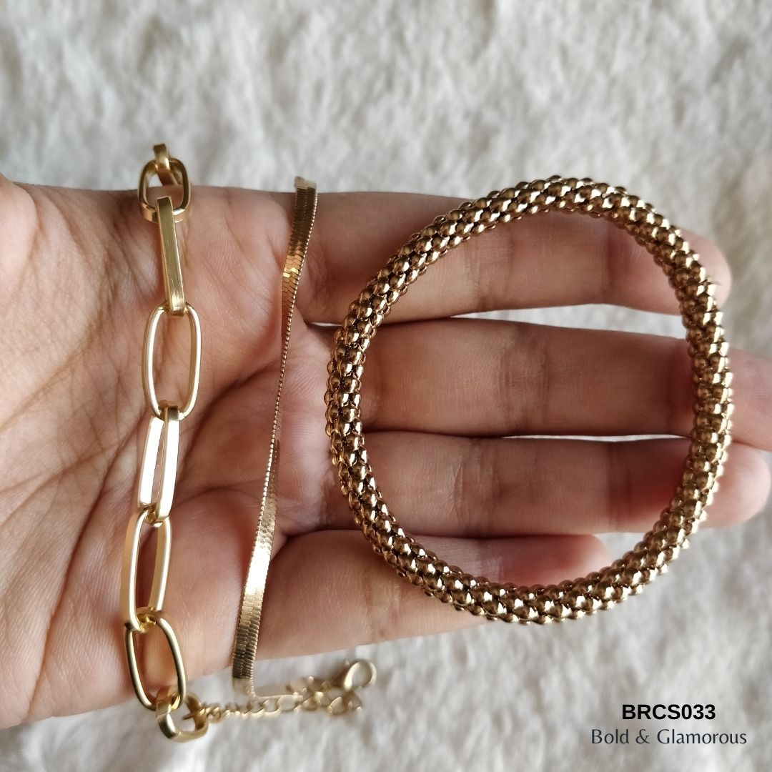 Bracelet Set | BRCS033 | Gold