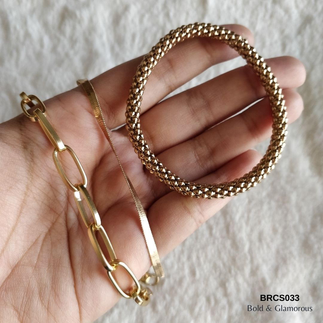 Bracelet Set | BRCS033 | Gold