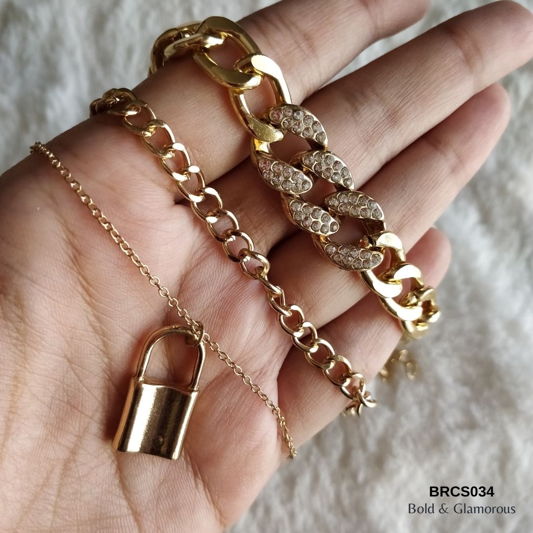 Bracelet Set | BRCS034 | Gold