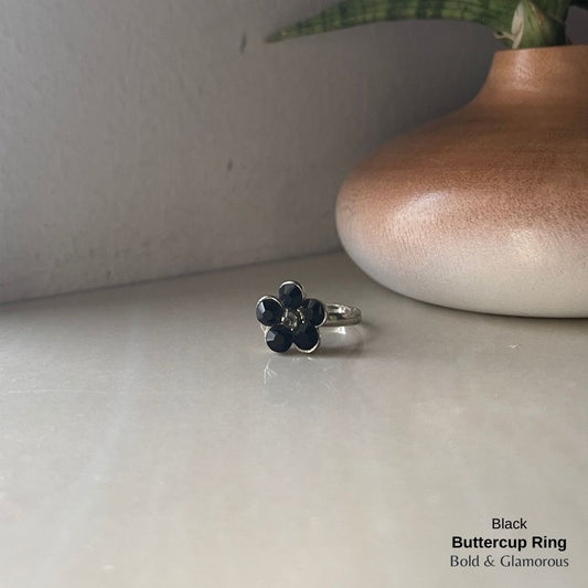 Buttercup Ring | BUCR01  | Black with Mid Light