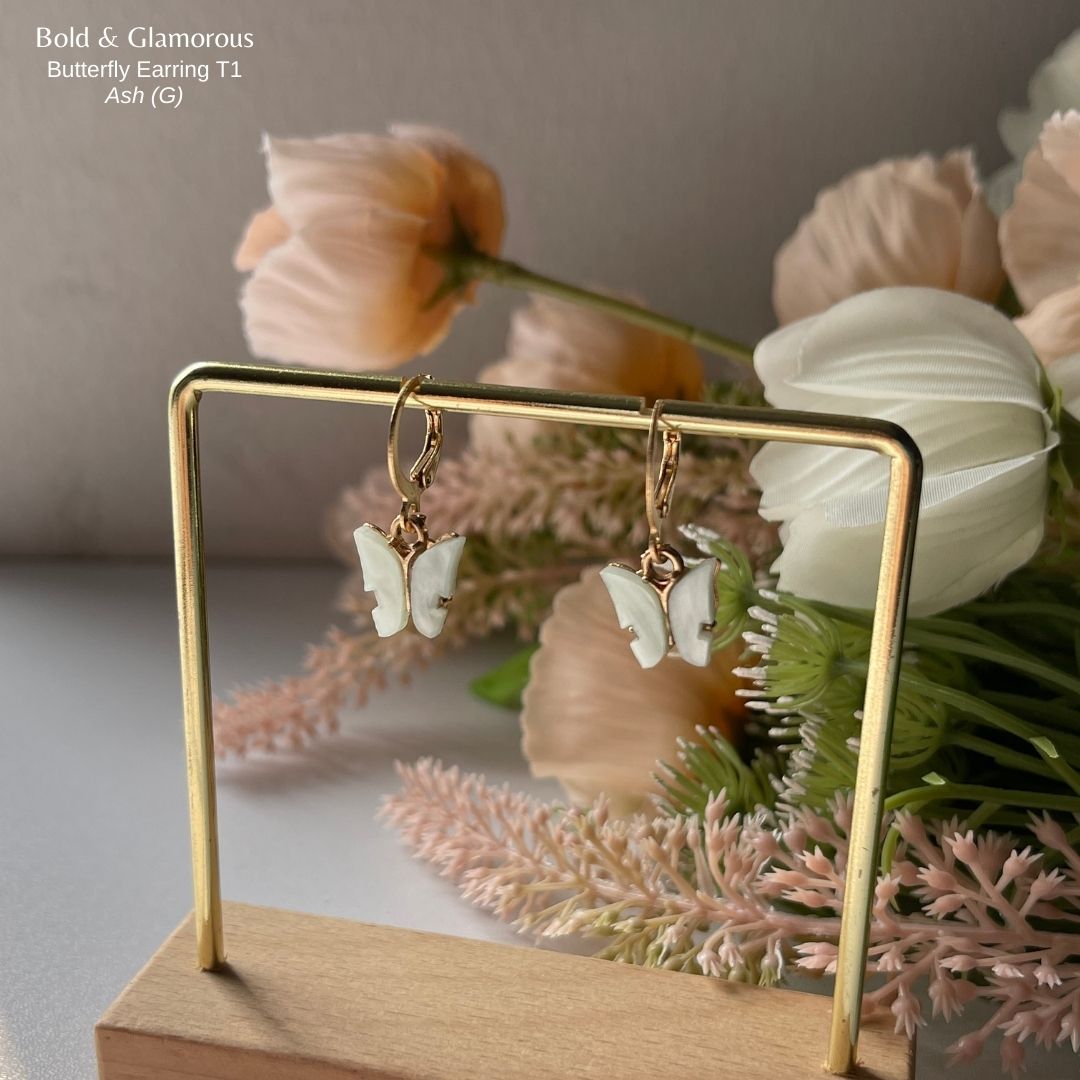 Butterfly Earrings | Type 1 | BPTE1 | Blue Ash Gold