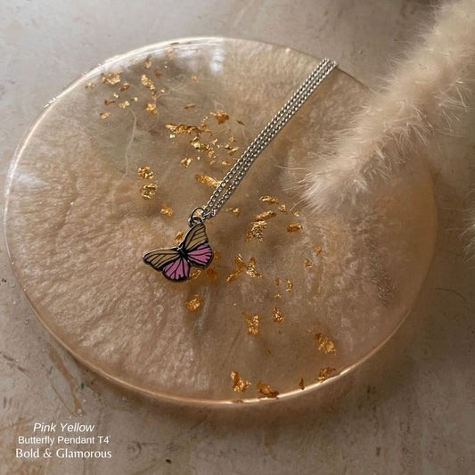 Butterfly Pendant | Type 4 | BPT4 | Pink Yellow