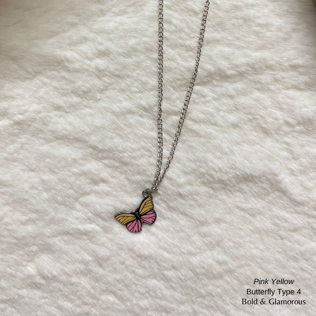 Butterfly Pendant | Type 4 | BPT4 | Pink Yellow