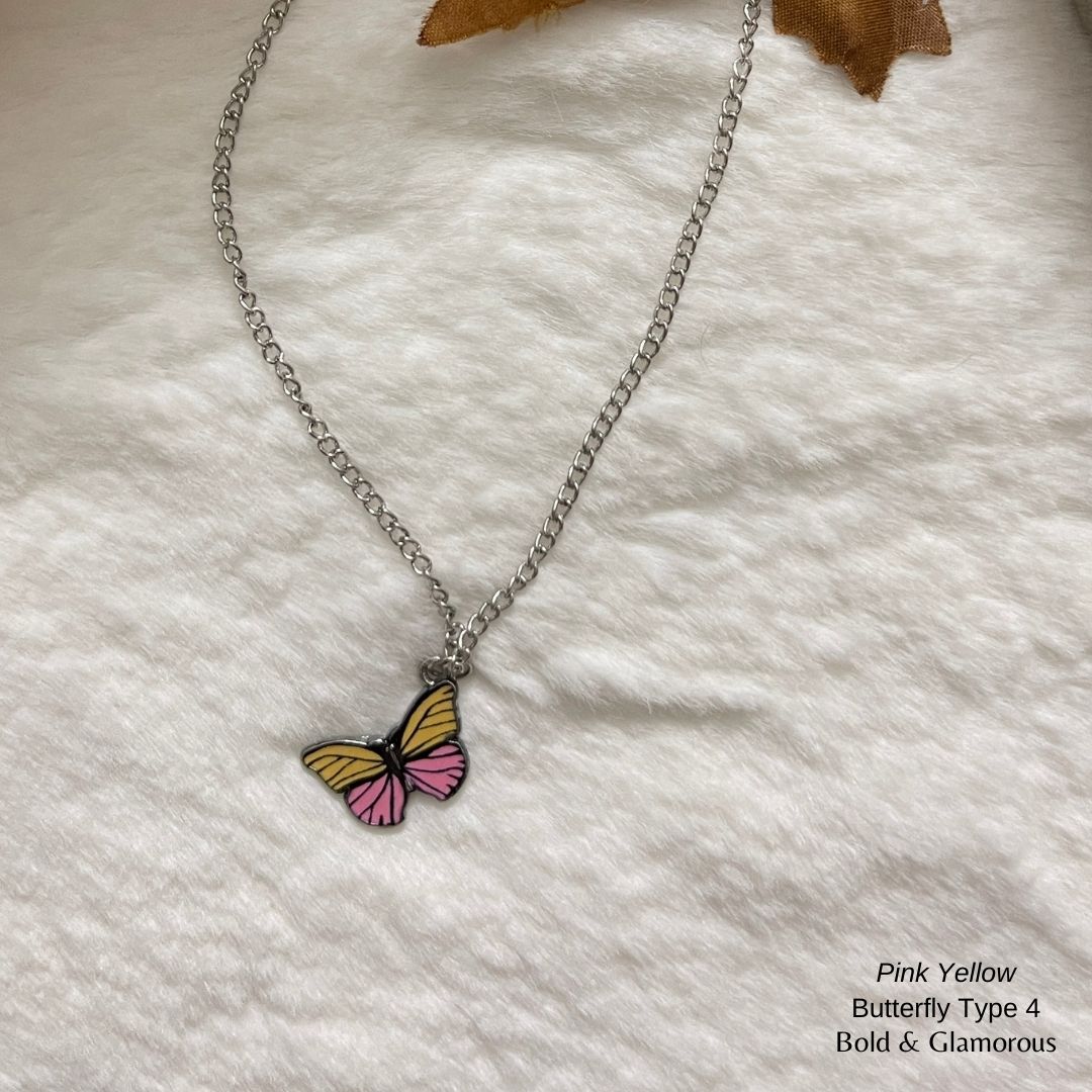 Butterfly Pendant | Type 4 | BPT4 | Pink Yellow
