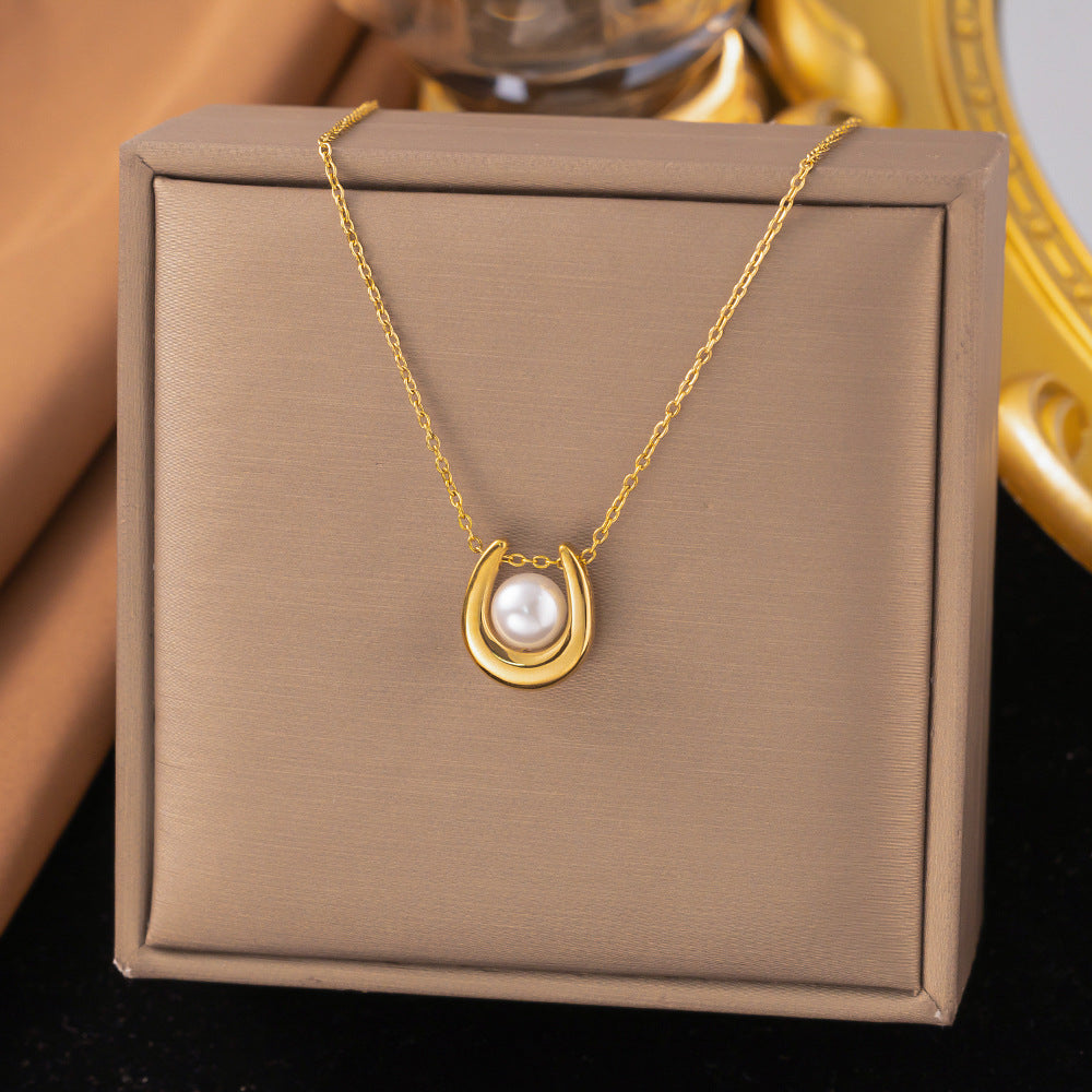 Necklace | SN320 | U Shaped Pearl